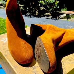Women's tan suede ankle boots